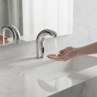 Robinet mitigeur intelligent à capteur infrarouge tout en laiton pour salle de bain, eau chaude et froide, vente en gros d'usine, OEM & ODM