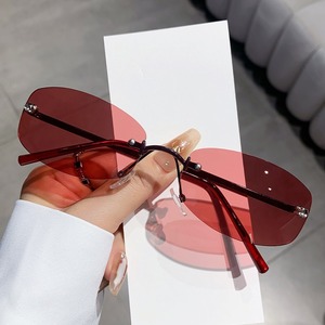 Lunettes de soleil œil de chat sans monture pour femmes, protection UV400, style urbain - Product Image 3