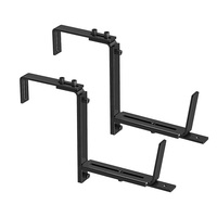 Vente chaude Réglable Noir Métal Fleur En Acier Fenêtre Planteur Boîte Suspendus Jardin Supports Pour Pont Rampe