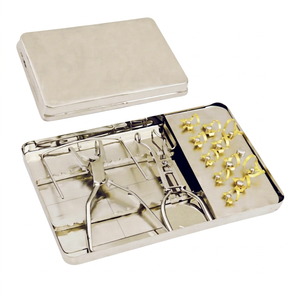 Dental Rubber Dam Kit Stainless Steel Clips <b>Punch</b> Instrument <b>Set</b> with Metal Case Manual Surgical Tools Class I - Product Image 3