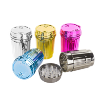 Broyeur à herbes individuel en alliage de zinc avec emballage en papier kraft, quatre pièces, 61 mm, design pliable, cadeau et artisanat personnalisés