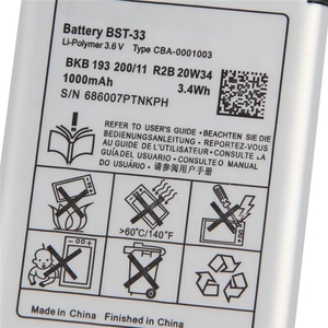 Batterie de remplacement premium 1000 mAh de qualité réparatrice pour jeux BST-33 W610 W660 T715 G705 CE RoHS – Vente en gros et en vrac - Product Image 3