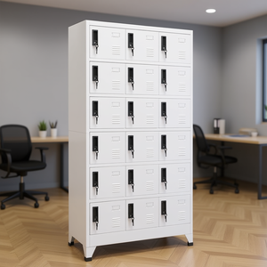 Armoire de rangement en acier blanc 35,4 x 15,7 x 70,9 pouces, casiers de rangement pour bureau et garage - Product Image 2
