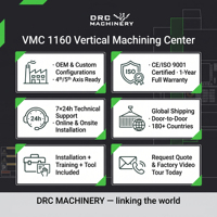 Centre d'usinage vertical CNC VMC1160 à guidage linéaire, BT40, 10000 tr/min, déplacement axial de 1100 mm, machine de fraisage de métaux robuste