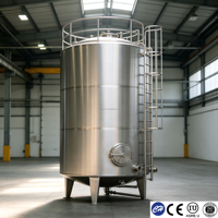 Tanque de Procesamiento de Agua Destilada de 200L, Acero Inoxidable 316L, Grado Alimenticio, ISO 9001, Doble Pared, Control de Temperatura
