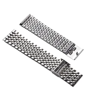 YAZOLE D G07 Custom folding flip watch clasp buckle stainless steel metal watch belts silver watch straps
