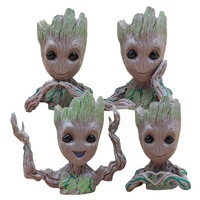 Artisanat en résine HY, boîte à crayons Baby Groot faite à la main, porte-stylos ou pot de fleurs, mini plantes succulentes