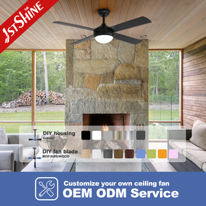 1stshine LED 천장 선풍기 <span class=keywords><strong>4</strong></span> MDF 블레이드 블랙 컬러 스마트 6 속도 원격 제어 천장 팬 조명 - Product Image 4