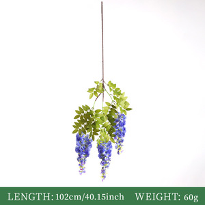 <b>Artificial</b> Wisteria <b>Flowers</b> 102cm Purple Pink Green Plastic Silk Decorative <b>Vines</b> Wedding Home <b>Decoration</b> - Product Image 6
