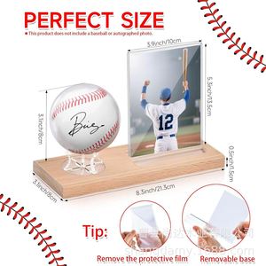 Expositor cuadrado de madera simple para pelotas de béisbol, soporte para exhibir pelotas de softbol y golf, expositor para colección de pelotas de ping pong firmadas - Product Image 4