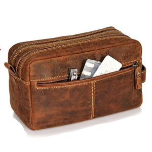 Bolsa de Aseo de Cuero Ecológica al por Mayor con Logotipo Grabado Personalizado, Organizador de Viaje Premium con Cremallera, Bolsa Suave de Almacenamiento - Product Image 4