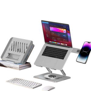 Support pliable et rotatif en acier pour ordinateur portable avec support de téléphone intégré – Vente en gros - Product Image 1