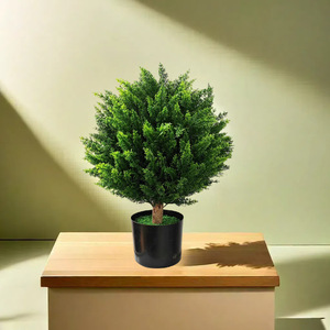 Ventes directes d'usine plante artificielle cyprès bonsaï nouvelle décoration de la maison ornements fleurs artificielle topiaire boule arbre plante - Product Image 2