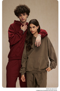 Essenziale Streetwear: <span class=keywords><strong>Felpa</strong></span> con Cappuccio Unisex Premium 430GSM - <span class=keywords><strong>Felpa</strong></span> Pesante in Spugna Francese 430g per Uomo e Donna - Product Image 3