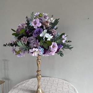 Boule artificielle violette fleurs décor fleurs artificielles centres de table mariage boules de fleurs artificielles <span class=keywords><strong>Rose</strong></span> - Product Image 4