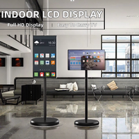 Pantalla Táctil Vertical LED de 21.5 Pulgadas 1080P, Kiosco de Señalización Digital con Batería, Pantalla Interactiva Inteligente para Promoción en Tiendas