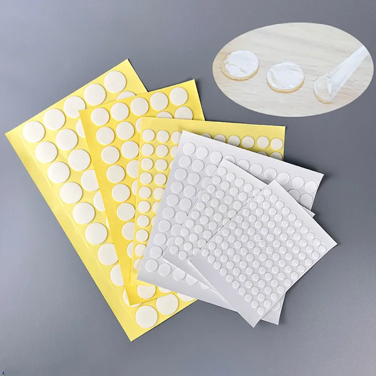 OEM Double-sided Adhesive Silicone Nano Tape Washable Reusable Mobile Phone Holder Clear Circle Round Nano Stickers