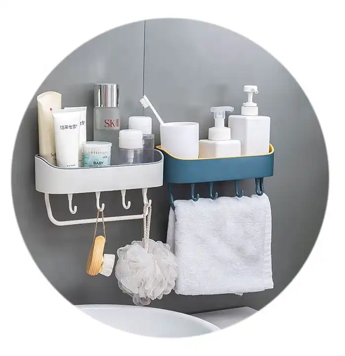 No-drill Adhesive Bathroom Shelf - Wall Mount Storage Organizer