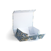 Boîte de rangement cosmétique en carton avec fermeture magnétique personnalisée, en stock, impression offset recyclée, avec poignée en ruban
