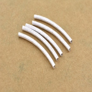 Cuentas de tubo de plata esterlina 925, accesorios de joyería hechos a mano - Product Image 1