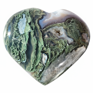 Super calidad en forma de corazón Druzy musgo ágata alto pulido cristal Natural piedra preciosa grabada Feng Shui verde decoración del hogar amor - Product Image 1
