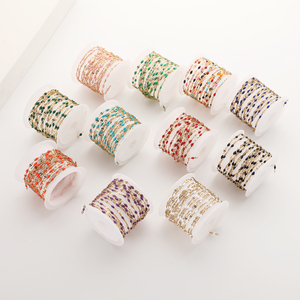 <span class=keywords><strong>Lovestory</strong></span> Cadena de Acero Inoxidable de 2mm con Esmalte Colorido y Cuentas de Oro de 18k, No se Deslustra, para Fabricación de Joyas y Accesorios DIY - Product Image 4