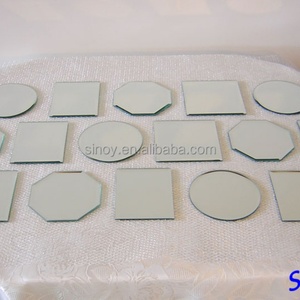 Square Round Hexagon Wedding Centerpiece <b>Mirror</b> with Polished Glass Edge for Weddings - Product Image 4