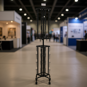 Présentoir rotatif pour cartes à 32 poches, support de signalisation rotatif à 360 degrés avec roues verrouillables pour expositions, bureaux et salons professionnels - Product Image 2