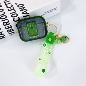 Funda Protectora para <span class=keywords><strong>Airpods</strong></span> <span class=keywords><strong>Pro</strong></span> 2 3 4 con Diseño de Logotipo Personalizado al por Mayor, Bolsa de Almacenamiento Brillante de Lujo, Cordón para Auriculares, Estuche Bonito para <span class=keywords><strong>Airpods</strong></span> - Product Image 6