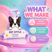 Étiquette suspendue en carton épais et résistant, personnalisée, pour accessoires pour animaux de compagnie, magasin de vêtements, fabricant