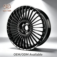 Jantes Tuning 20 Pouces 20 Rayons Turbine Offset Personnalisé Noir Argent Haute Performance Finition Durable Fabriquées Sur Mesure