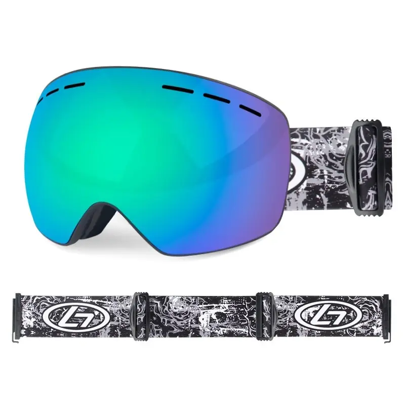 Lunettes de sport de Snowboard pour hommes et femmes, Logo personnalisé OEM, rétro, Anti-buée, lunettes de neige, lunettes de Ski magnétiques, 2022