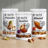 Herbruikbare, opstaande plastic zakjes met ritssluiting, voedselveilig, voor cashewnoten en gedroogd fruit
