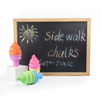 Lot de 3 craies de trottoir en forme de crème glacée, non toxiques, lavables, colorées, crémeuses, jouet éducatif pour dessiner et écrire pour les enfants de 3 ans