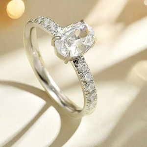 Anillos Resistentes al Deslustre e Impermeables de Buena Calidad, Anillo de Acero Inoxidable 316L Chapado en Oro PVD de 14k y 18k con Zirconia, Anillo de Compromiso para Mujer - Product Image 3