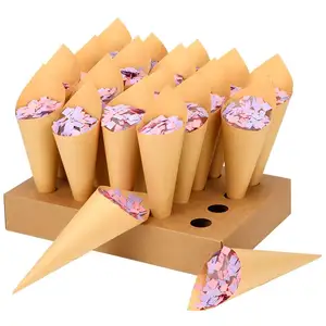 Custom Recyclable Printed Food Grade Bubble Ice Cream Egg Waffle Packaging Box Paper Crepe Cone Holder
