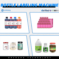 Orshang Étiqueteuse adhésive semi-automatique pour bouteilles de miel en gallon d'aluminium d'huile essentielle pour canettes de bouteilles en plastique