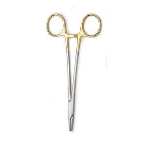 Soporte de aguja de madera Crile de acero inoxidable de base Manual de 20cm de alta calidad con instrumento quirúrgico clínico de plástico de diseño ranurado - Product Image 3