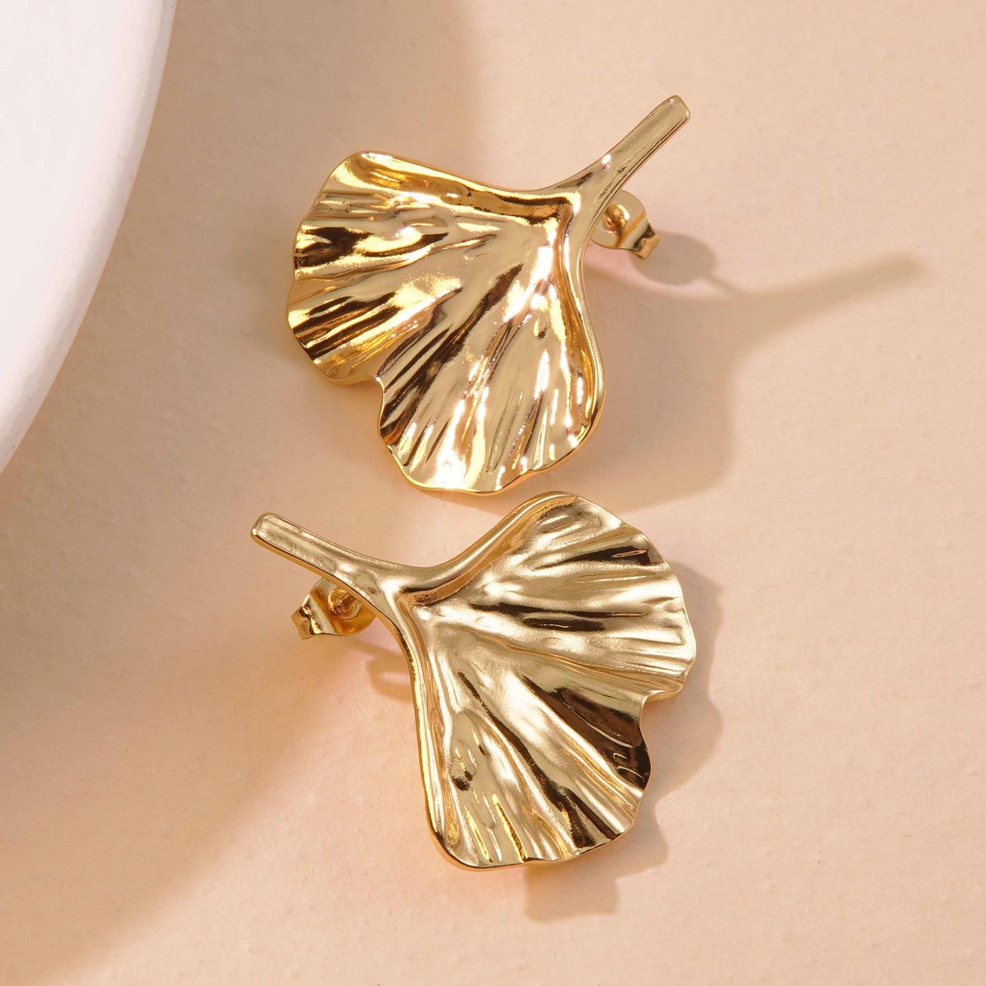 Ginkgo leaf earrings