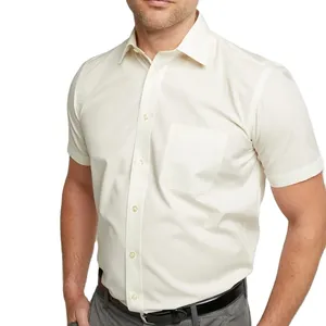 Supplier Designer Custom Cotton Men's Short Sleeve Shirts Fashion Plain Shirts For Men Casual