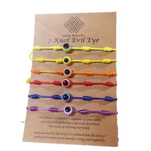 6 nuevas pulseras de papel de colores, tejidas a mano con 7 nudos, de Europa y América, versátiles, ajustables y extensibles, estilo <span class=keywords><strong>peruano</strong></span>. - Product Image 5