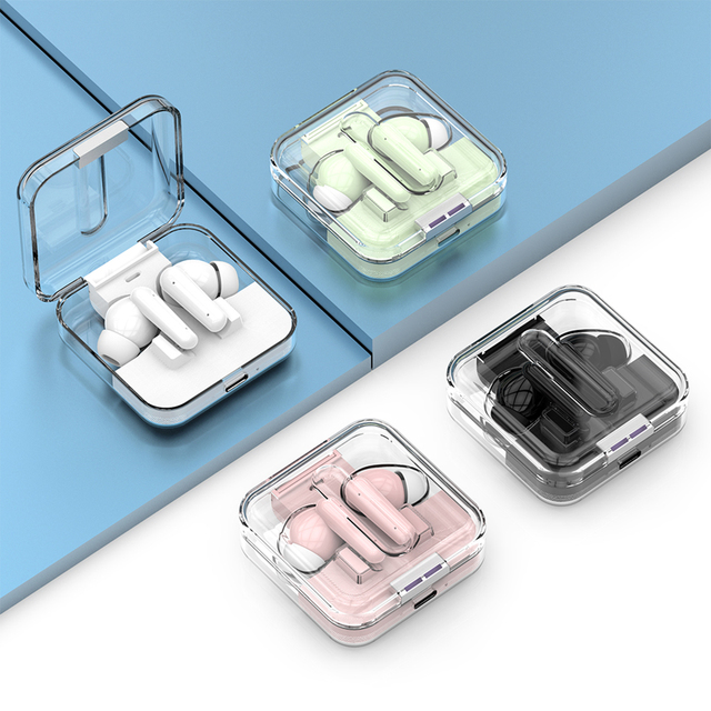 2025 New Arrivals Transparent Earbuds In-ear Headphones Wireless Ear Buds Color Tws Gaming Cute Earphones for Girls