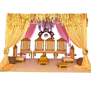 Traditional Indian Wedding Vidhi Mandap <b>Chairs</b> Maharani Gold Mandap Vedi <b>Chairs</b> Set For Wedding Ceremony Gujarati Wedding <b>Chair</b> - Product Image 2