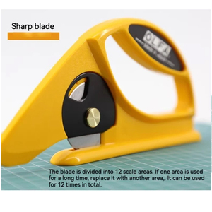 Lame circulaire <span class=keywords><strong>OLFA</strong></span> <span class=keywords><strong>45</strong></span>-C tranchante pour couper le cuir en toute sécurité, coupeur de matériaux en rouleau de <span class=keywords><strong>45</strong></span> mm - Product Image 2