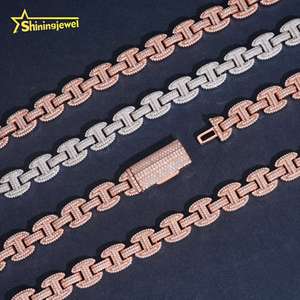 Nuevo Collar <span class=keywords><strong>de</strong></span> Moda Hip Hop Personalizado con Moissanita, <span class=keywords><strong>Cadena</strong></span> Cubana Infinita <span class=keywords><strong>de</strong></span> 12 mm <span class=keywords><strong>de</strong></span> Grosor, Plata 925 para Hombre - Product Image 5