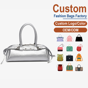 Bolso de Hombro Metálico Plateado Personalizado de Fábrica, Bolso Bandolera de Cuero para Mujer, para Usar en la Noche - Product Image 2