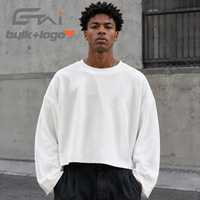 T-shirt Homme Personnalisé Épais ETAI à Motif Gaufre Manches Longues Coupe Oversize Épaules Tombantes Bords Bruts Style Minimaliste