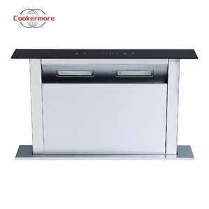 Campana de cocina retráctil de vidrio templado con control táctil digital de 90cm, campana extractora con ventilación para uso doméstico - Product Image 4