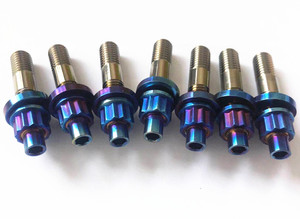 M10x1.25x45 Verbrande Blue <span class=keywords><strong>Titanium</strong></span> Studs Bouten Schroeven Voor Uitlaatspruitstuk - Product Image 2