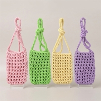 Pochette de téléphone en macramé faite à la main, sac en coton ajouré avec sangle réglable, support de téléphone bandoulière bohème pour femme